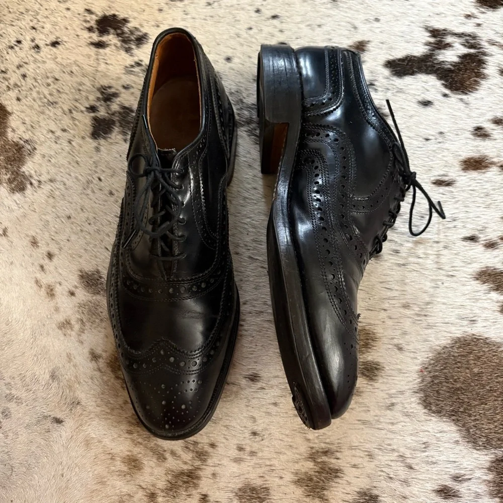 ALLEN EDMONDS Black Lace Up Dress Shoes Size 7.5‎
